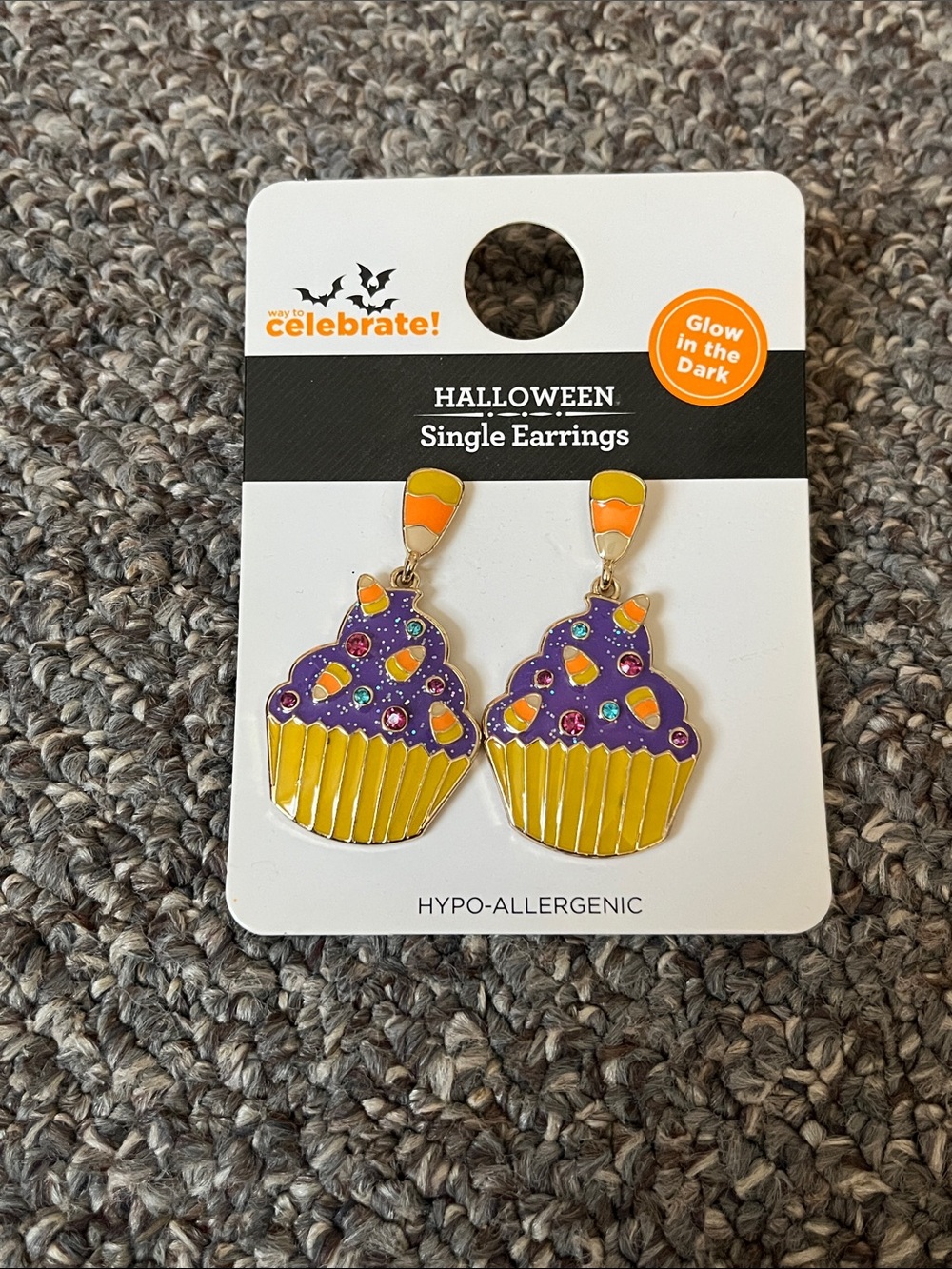 Halloween cupcake earrings